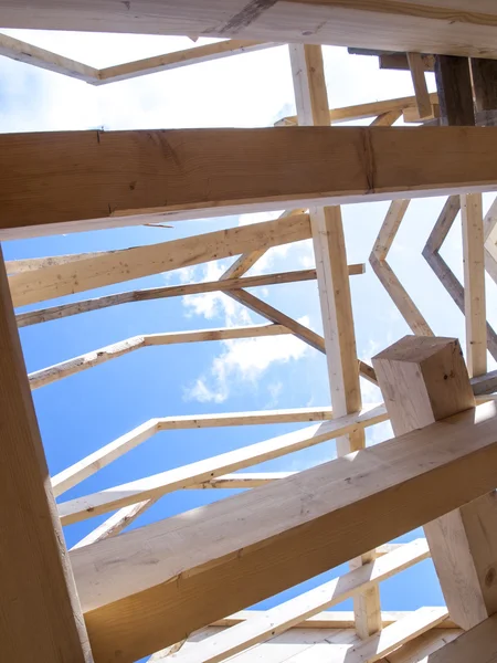 Фрагментна структура дерев'яного зрубу будинку — стокове фото