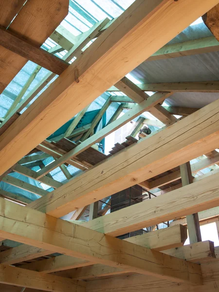 Struktur fragmen rumah kayu — Stok Foto