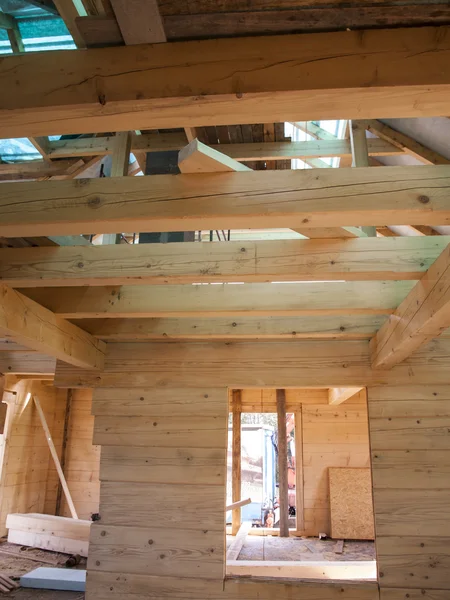 Fragmento estrutura madeira log casa — Fotografia de Stock