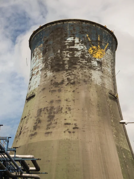 Maintenance of the concrete walls  cooling tower — Stock Photo, Image