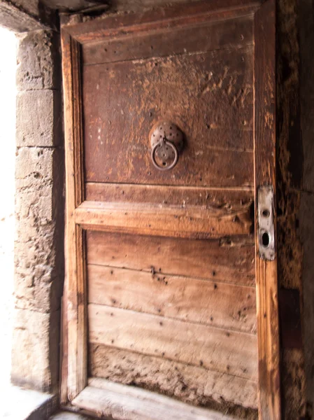 Old door in the Coptic part of the building of the basilica of t — Stock Photo, Image