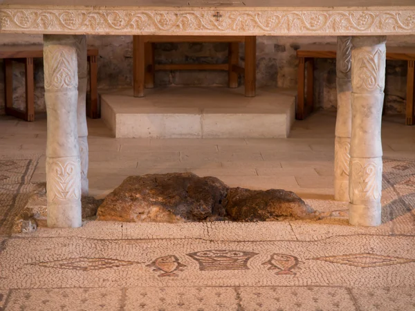 Tabgha mosaico, A Igreja da Multiplicação dos Pães e — Fotografia de Stock