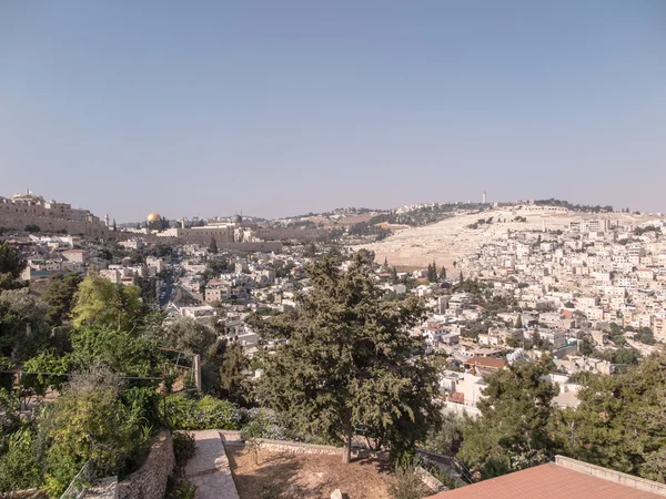 Panorama surplombant la vieille ville de Jérusalem, Israël, y compris — Photo