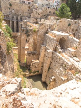 bethesda Harabeleri antik havuz. Kudüs'ün eski şehir