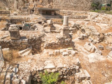 bethesda Harabeleri antik havuz. Kudüs'ün eski şehir