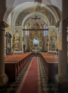 Wasosz Gorny, Polonya, 29 Temmuz 2025: Czestochowa yakınlarındaki Dankow, Polonya 'daki Aziz Stanislaus Kilisesi' nin Kutsal Mabedi.