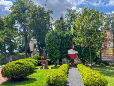 Dankow, Polonya, 29 Temmuz 2025: Dankow 'daki Aziz Stanislaus Kilisesi, Polonya' nın Czestochowa yakınlarındaki Kutsal Mabedi.