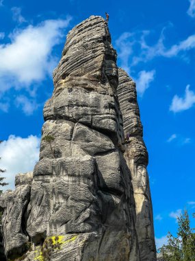 Çek Cumhuriyeti 'nde bir rock kasabası, Adrspach, Rocks. 