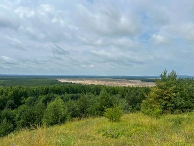 Polonya 'nın başkenti Klucze' deki Bledowska Çölü 'ne bakan Çek Cumhuriyeti Tepesi' nin manzarası.