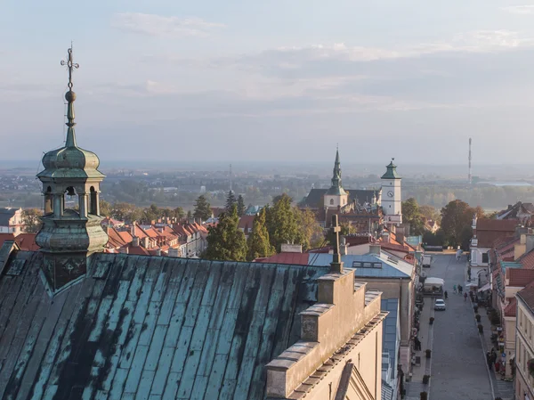 Панорама історичного старого кварталу, яка є головною туристичною визначною пам'яткою, Польща — стокове фото