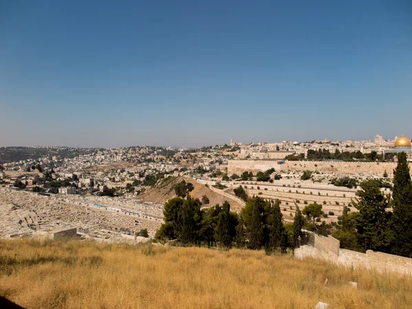 Panorama surplombant la vieille ville de Jérusalem, Israël, y compris — Photo
