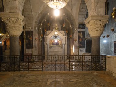 Bir şapel içinde Kudüs'te kutsal Sepulchre Bazilikası,