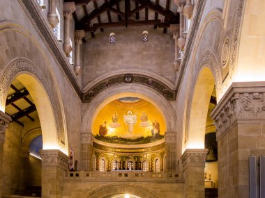 Mount Tabor, İsrail 10 Temmuz 2015: iç ve mozaikler w üzerinde