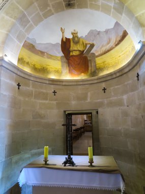 MOUNT TABOR, ISRAEL, Inside the chapel of Elijah in the church o clipart