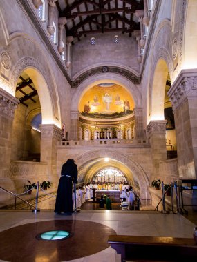 MOUNT TABOR, ISRAEL, July 10, 2015: Inside the Church of the Tra clipart