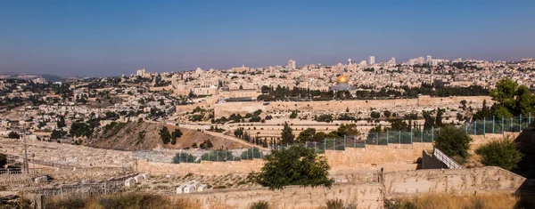 Panorama z widokiem na stare miasto w Jerozolimie, Izrael, wł — Zdjęcie stockowe