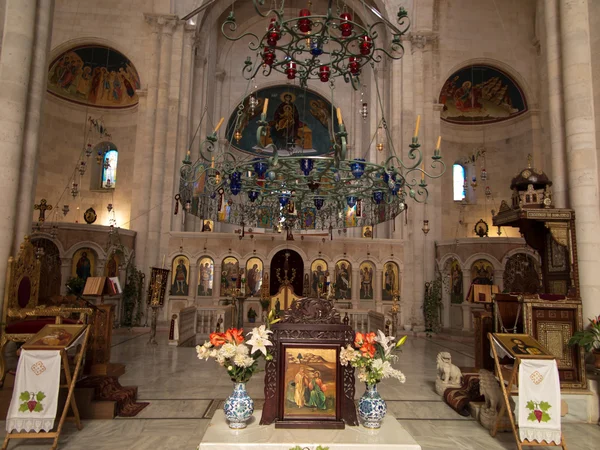 Sychar, Israele, 11 luglio 2015.: L'interno della chiesa di Sy — Foto Stock