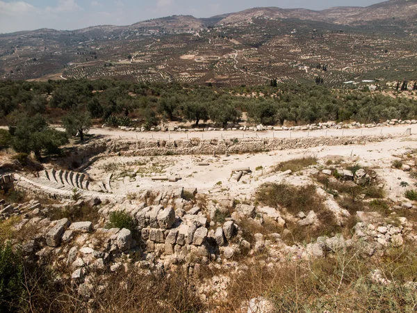 Sebastia, starověkého Izraele, ruiny a vykopávky — Stock fotografie