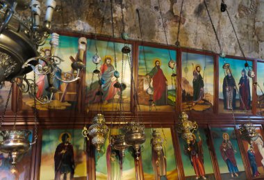 Jerusalem, İsrail - 13 Temmuz 2015: Yeraltı Ortodoks chur