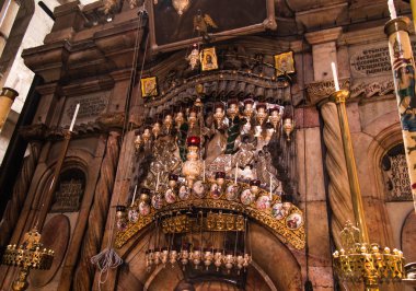 Kudüs - Juli 13: Yunan Şapel kilise kutsal Sepulchr