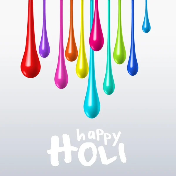 Dripping colors on holi festival — Stock Vector