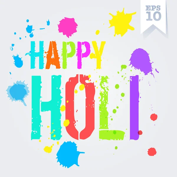 Happy Holi éclaboussures de couleurs — Image vectorielle