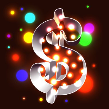 Retro vegas dolar işareti