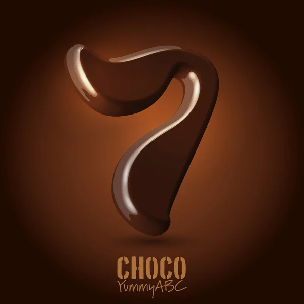 Milk chocolate numeral 7 — 图库矢量图片