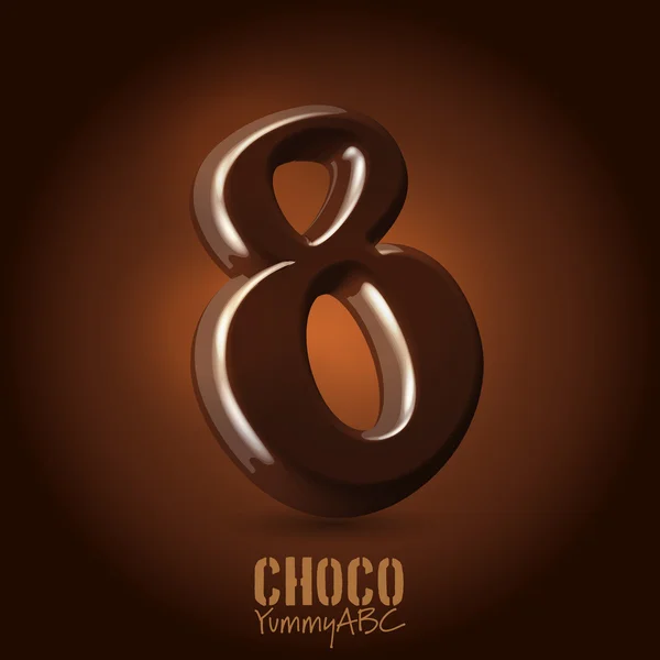 Chocolate número oscuro 8 — Vector de stock