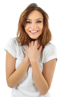 Sevimli genç kadın sürpriz