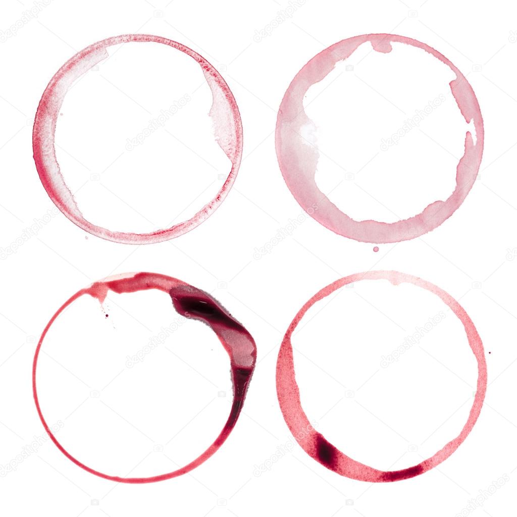 Four wine glass stains