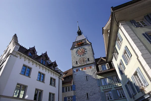 Torre de relógio Zytturm em Zug — Fotografia de Stock