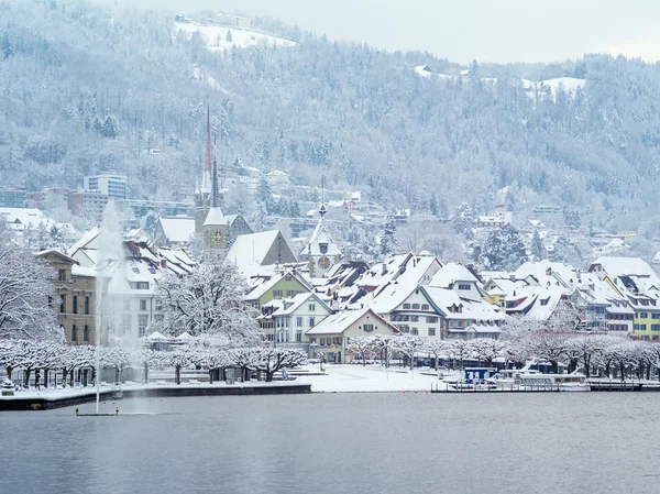 Zug Suiza durante el invierno — Foto de Stock