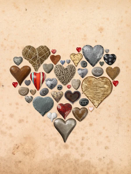 Various hearts in a heart-shape — Stock Photo, Image