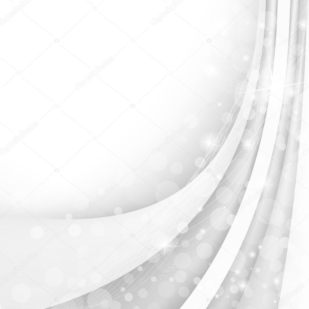 Abstract white waves - data stream concept. Vector