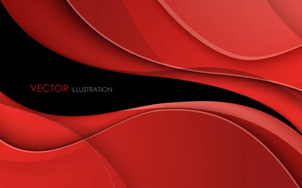 Ondas rojas abstractas - concepto de flujo de datos. Vector — Archivo Imágenes Vectoriales