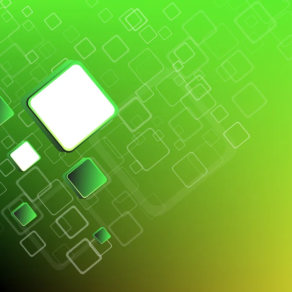 抽象的な緑の二乗の背景。ベクトル図 — ストックベクタ