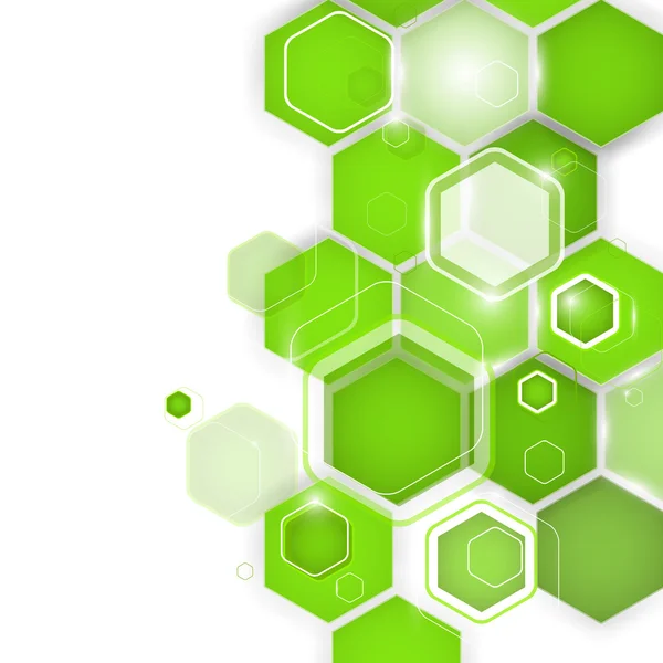 Fond vert abstrait hexagone. Illustration vectorielle — Image vectorielle