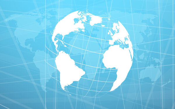 Информационный поток планеты Земля. Векторная иллюстрация
