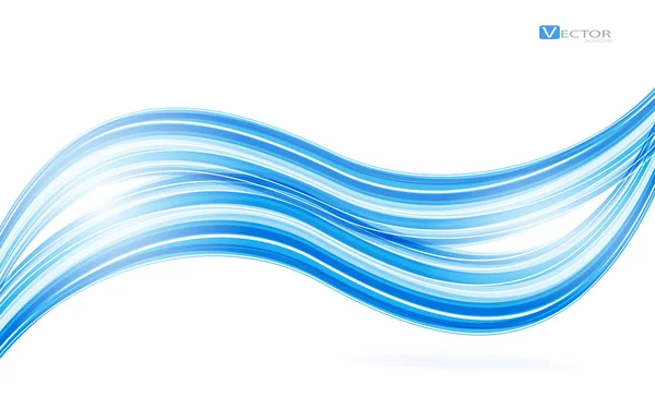 Ondas azules abstractas - concepto de flujo de datos. Vector — Vector de stock