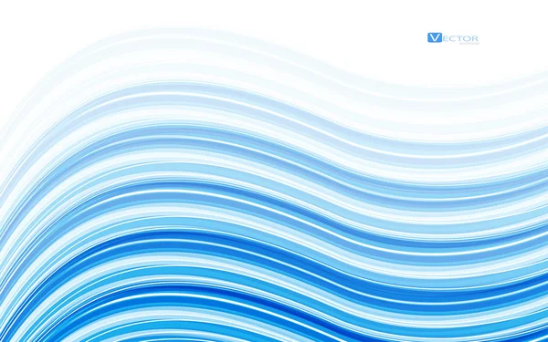 Abstract blue waves - gegevens stroomsgewijs concept. Vectorillustratie — Stockvector