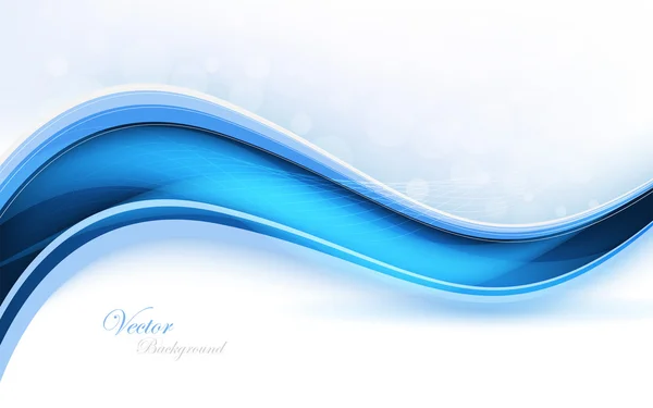 Ondas azules abstractas - concepto de flujo de datos. Ilustración vectorial — Vector de stock