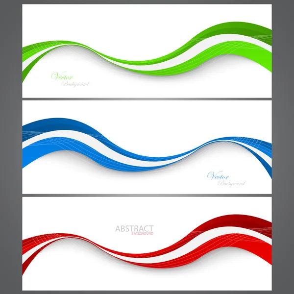 Collection banners modern wave design. colorful background. Vec — 图库矢量图片