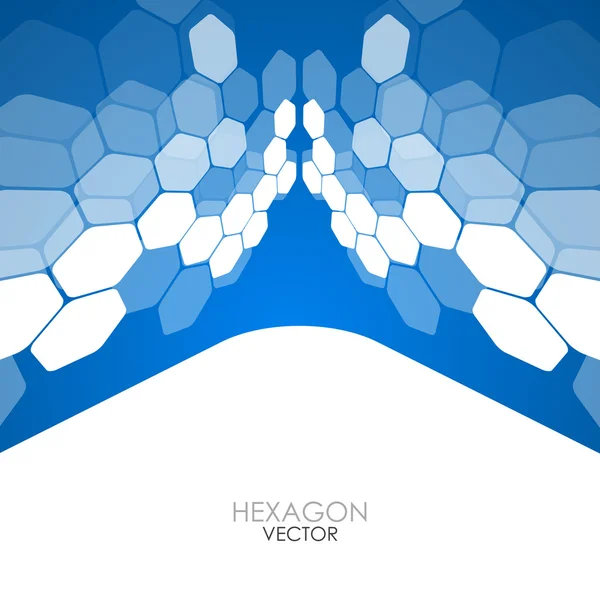 Hexágono de fondo azul abstracto. Ilustración vectorial — Archivo Imágenes Vectoriales