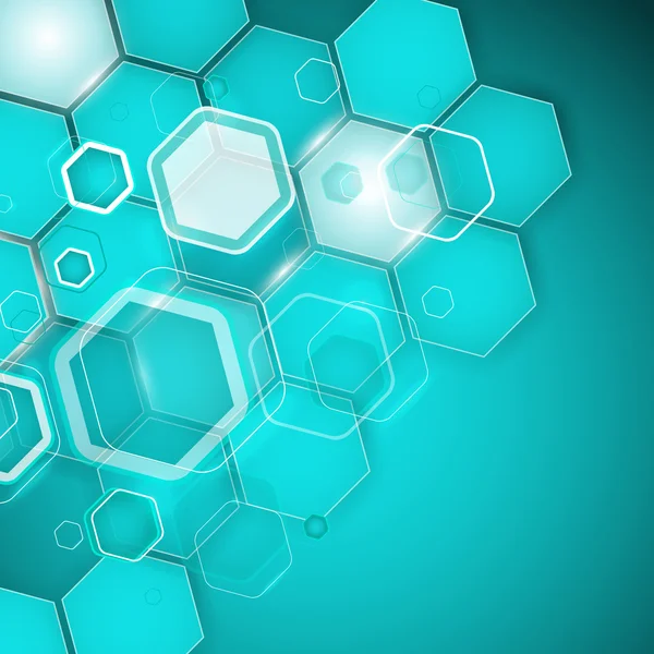 Fond abstrait turquoise hexagone. Illustration vectorielle — Image vectorielle