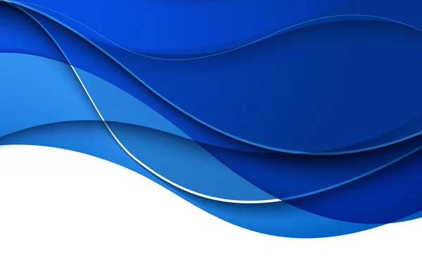 Ondas azules abstractas - concepto de flujo de datos. Ilustración vectorial — Vector de stock