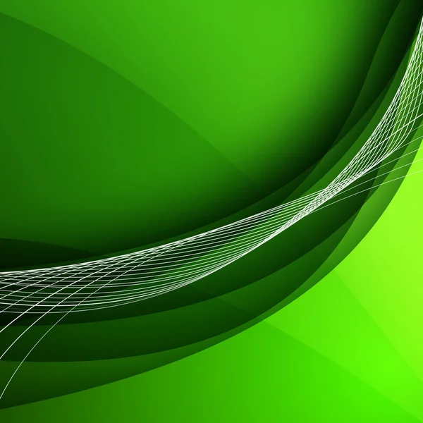 Fondo abstracto con líneas verdes. Ilustración vectorial — Vector de stock