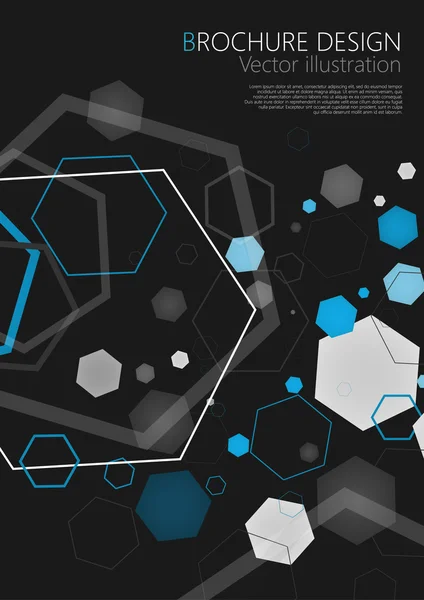 黒い六角形の幾何学的な背景を抽象化します。ベクトル図 — ストックベクタ