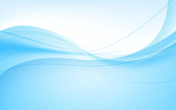 Ondas azules abstractas - concepto de flujo de datos. Ilustración vectorial — Vector de stock