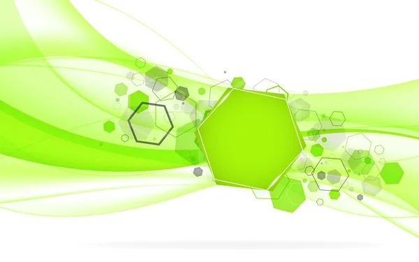 Abstrakt grön bakgrund med hexagon. Vektor Illustration — Stock vektor